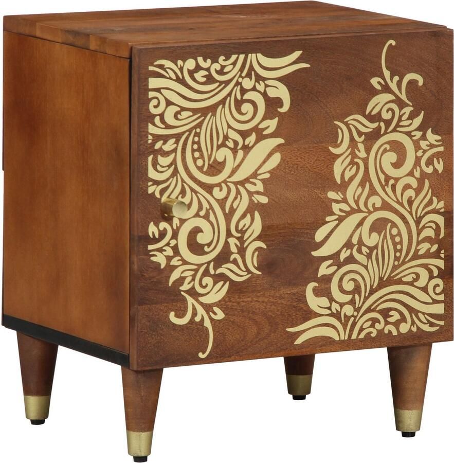 VidaXL Nachtkastje Honingbruin 40 x 33 x 46 cm massief mangohout