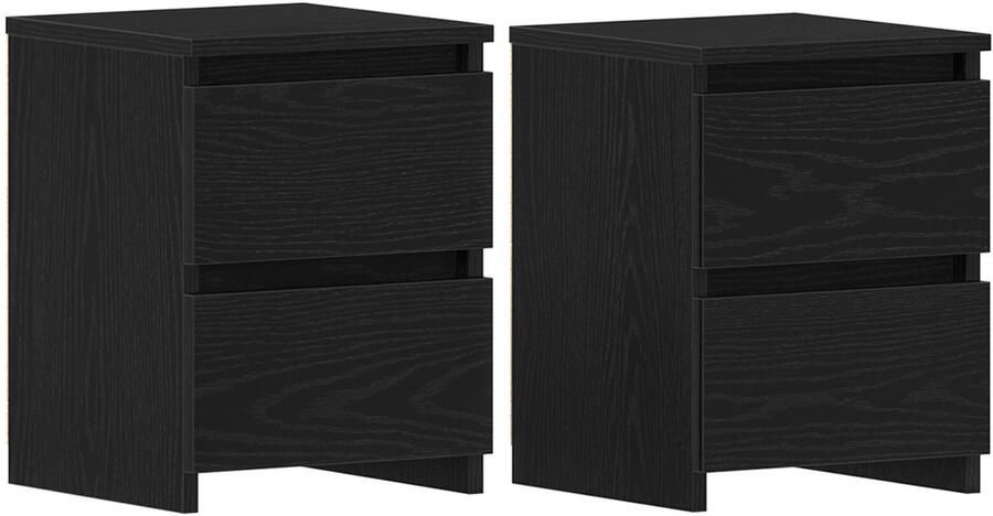 VidaXL Nachtkastje Zwart eiken Geengineerd hout Klein Eenvoudig