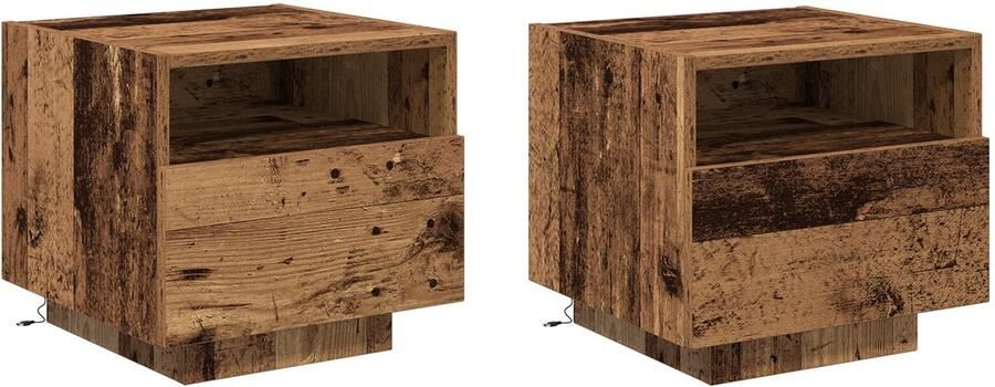 VidaXL Nachtkastje Oud hout Massief gerecycled hout Standaard Duurzaam