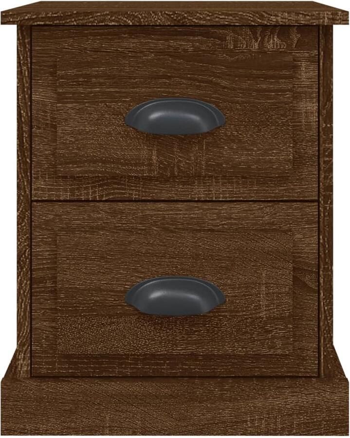 VidaXL Nachtkastjes Set van 2 39x39x47 5 cm Bruineiken Nachtkastjes Bruine Eiken Meubels Houten Kasten Slaapkamermeubelen Opbergkasten Designkaste Livingroom Furniture Bedroom Furniture Side Tables Bedside Tables - Foto 3