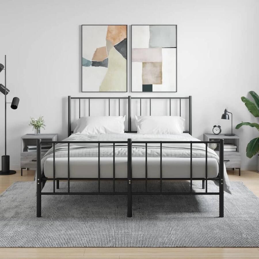 VidaXL Nachtkastjes Set van 2 40x35x47 5 cm Grijs Nachtkastjes Kastjes Meubels Slaapkamers Grijze Meubelen Houten Meubelen Modern Design Sonoma Eiken - Foto 2