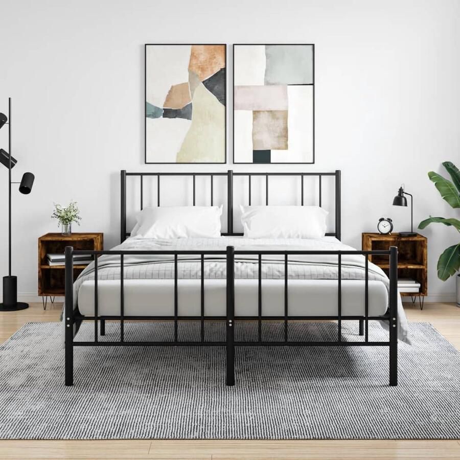 VidaXL Nachtkastjes Set van 2 Gerookt Eiken Nachtkastjes Kastjes Slaapkamermeubilair Houten Meubels Bruine Meubels Vintage Meubels Landelijke Meubels - Foto 3