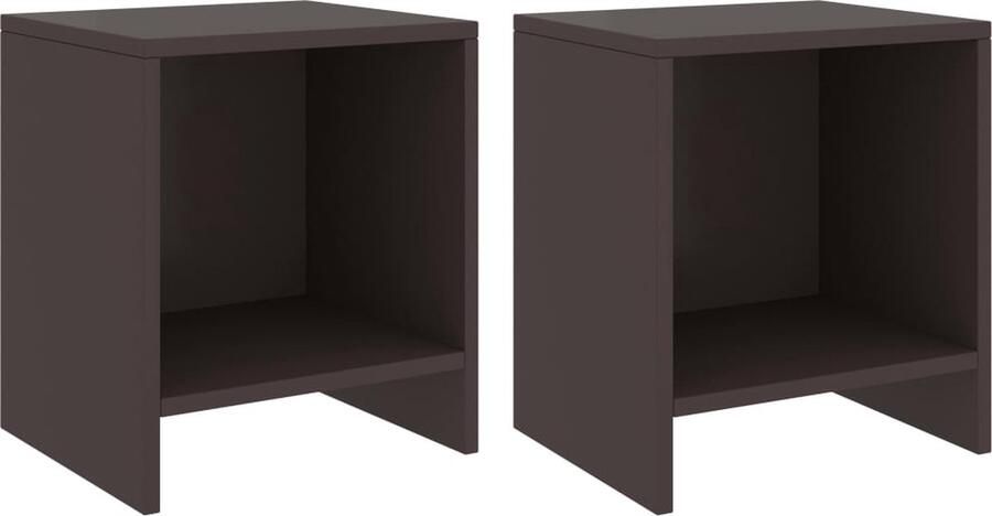 VidaXL Nachtkastjes Set van 2 Massief Grenenhout Nachtkastjes Bedkasts Meubilair Slaapkamermeubelen Grenenhout Donkere Bruine Meubels Landelijke Stijl Vintage Meubels - Foto 2