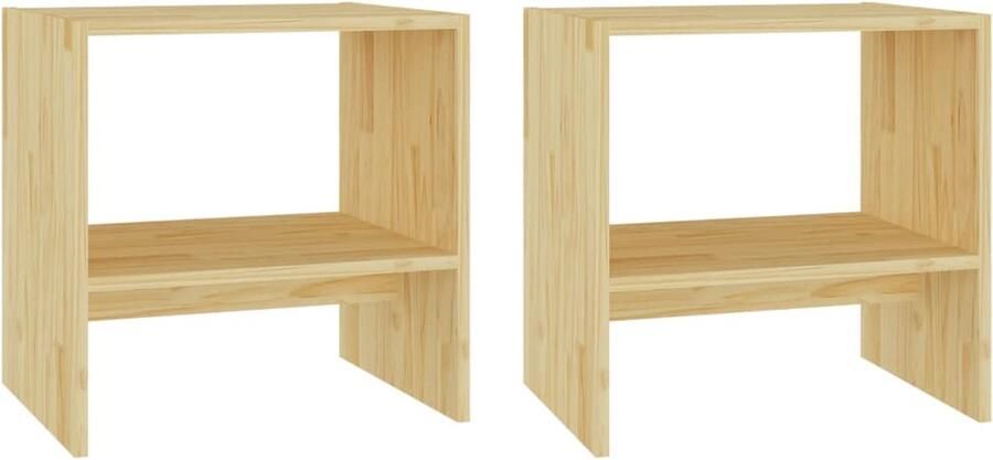 VidaXL Nachtkastjes 2 st 40x30 5x40 cm massief grenenhout Nachtkastjes Houten Meubilair Grenenhout Slaapkamers Woonkamer Accessoires