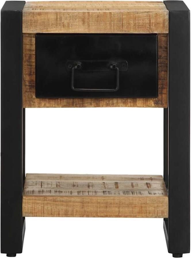 VidaXL Nachtkastjes Set van 2 Massief Mangohout Nachtkastjes Mango Hout Industrieel Design Slaapkamermeubel Kastje