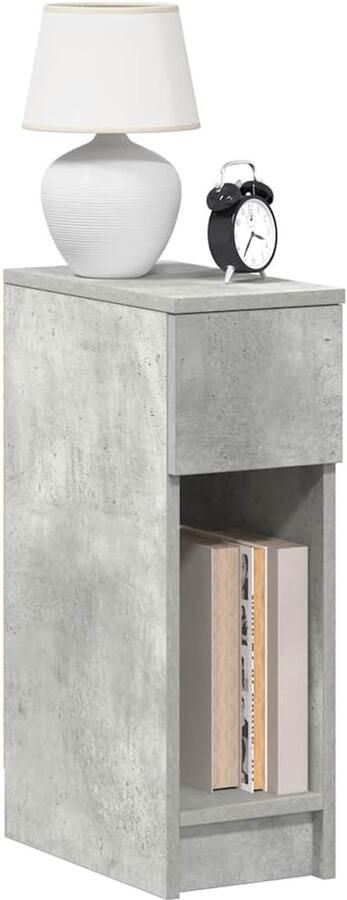 VidaXL Nachtkastjes Set van 2 Met lade Betongrijs Nachtkastje Nachtkastjes Bijzettafel Wandkastje