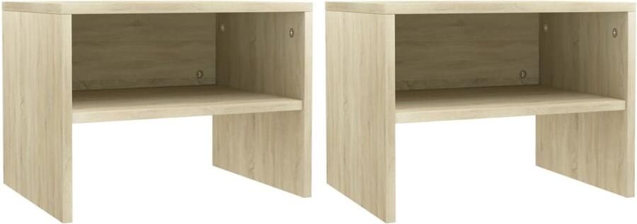 VidaXL Nachtkastjes Set van 2 Sonoma Eiken 40x30x30 cm Nachtkastje Bedkamermeubilair Houten Meubelen Sonomaneuken Bruine Meubelen - Foto 3