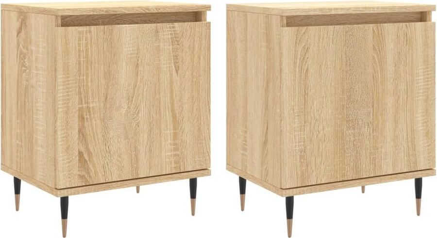 VidaXL Nachtkastjes Set van 2 Sonoma Eiken 40x30x50 cm Nachtkastjes Bedkast Sonomaeiken Houten Kast Kamermeubilair Slaapkamers Livingroom Furniture Bedroom Furniture