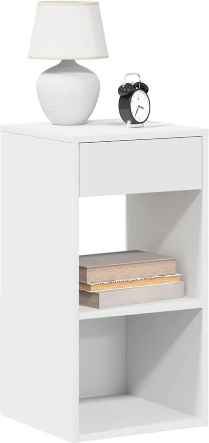VidaXL Nachtkastjes Set van 2 Wit 35x34x66 5 cm Nachtkastje Nachtkastjes Bijzettafel Wandkastje