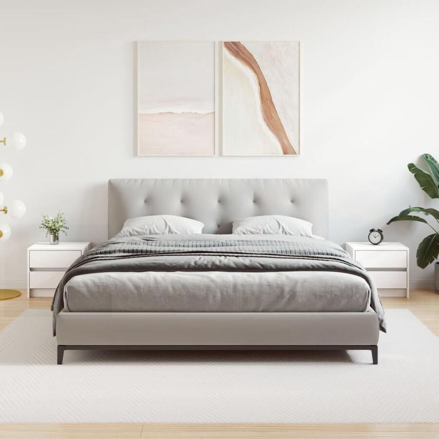 VidaXL Nachtkastjes Set van 2 Wit Grenenhout Nachtkastje Kastje Slaapkamer Meubilair Massief Hout Grenenhout Witte Meubels Opbergruimte Vintage Stijl Landelijke Stijl Modern Design Woonaccessoires - Foto 2