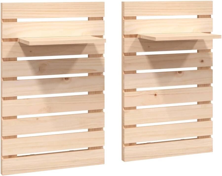 VidaXL Nachtkastjes wandgemonteerd 2 st massief grenenhout - Foto 2