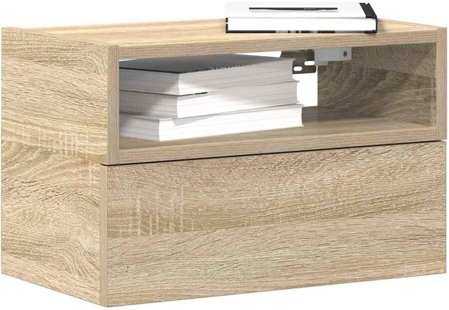 VidaXL Nachtkastjes Wandgemonteerd 2 st Sonoma eiken Nachtkastje Nachtkasten Set Wandmontage Meubilair Slaapkamer