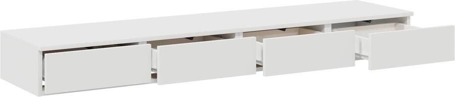 VidaXL Nachtkastjes Wit Engineered hout 150 x 36 5 x 16 5 cm Lades - Foto 2