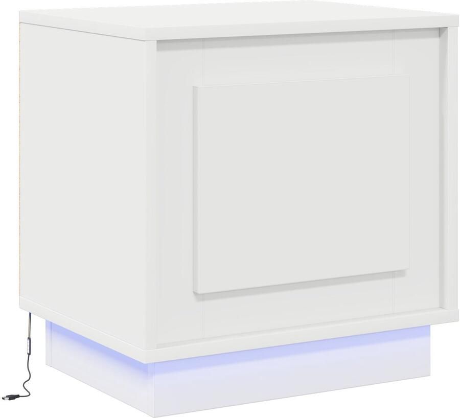 VidaXL Nachtkastjes Wit Gefabriceerd hout 44 x 34 5 x 45 cm Nachtkastje - Foto 2