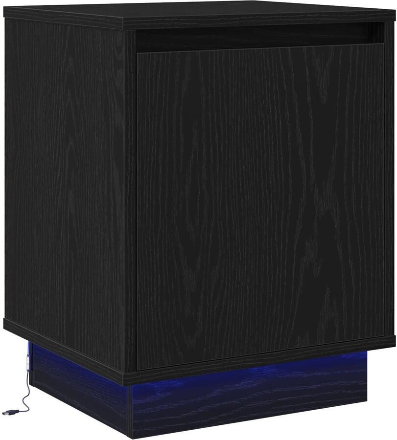 VidaXL Nachtkastjes Zwart eiken Bewerkt hout 39 x 34 5 x 50 cm