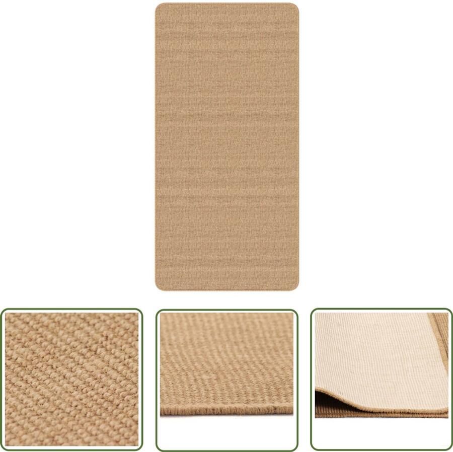 The Living Store Tapijt Jute 80x160 cm Natuurlijk Geweven Ringgesponnen Jute Met Latex Achterkant Jute Tapijt Natuurtapijt Woonaccessoire Vloerkleed Beige Tapijt