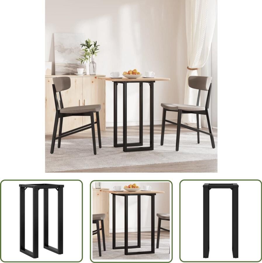 VidaXL O-frame Eettafel Poten Eettafelpoten O-frame 40x40x73 cm staal Gietijzer Zwarte Eettafelpoten Industriële Eettafelpoten