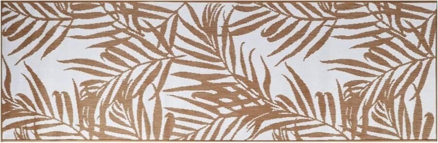 VidaXL omkeerbaar buitenkleed 80x250 cm bruin wit Buitenkleed Tapijt Terrastapijt Patiotapet Zomerkleed