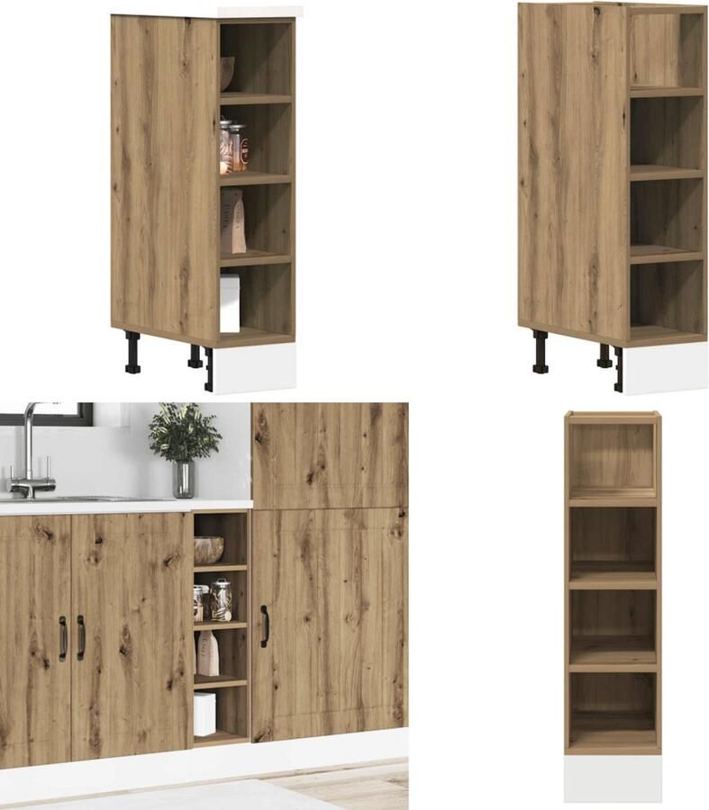 VidaXL Onderkast 20x44 5x81 5 cm bewerkt hout artisanaal eikenkleur Onderkast Onderkasten Keukenkast Keukenblok