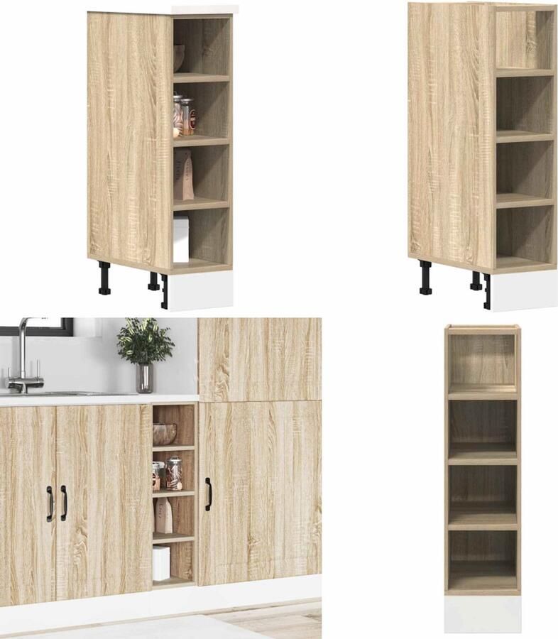 VidaXL Onderkast 20x44 5x81 5 cm bewerkt hout sonoma eikenkleurig Onderkast Onderkasten Keukenkast Keukenblok