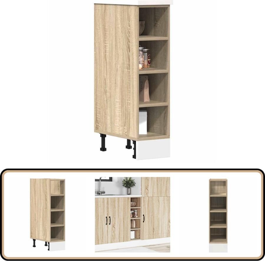 VidaXL Onderkast 20x44 5x81 5 cm Sonoma Eiken Keukenonderkast Houten Kast Opslagoplossing Sonoma Eiken Compact Ontwerp