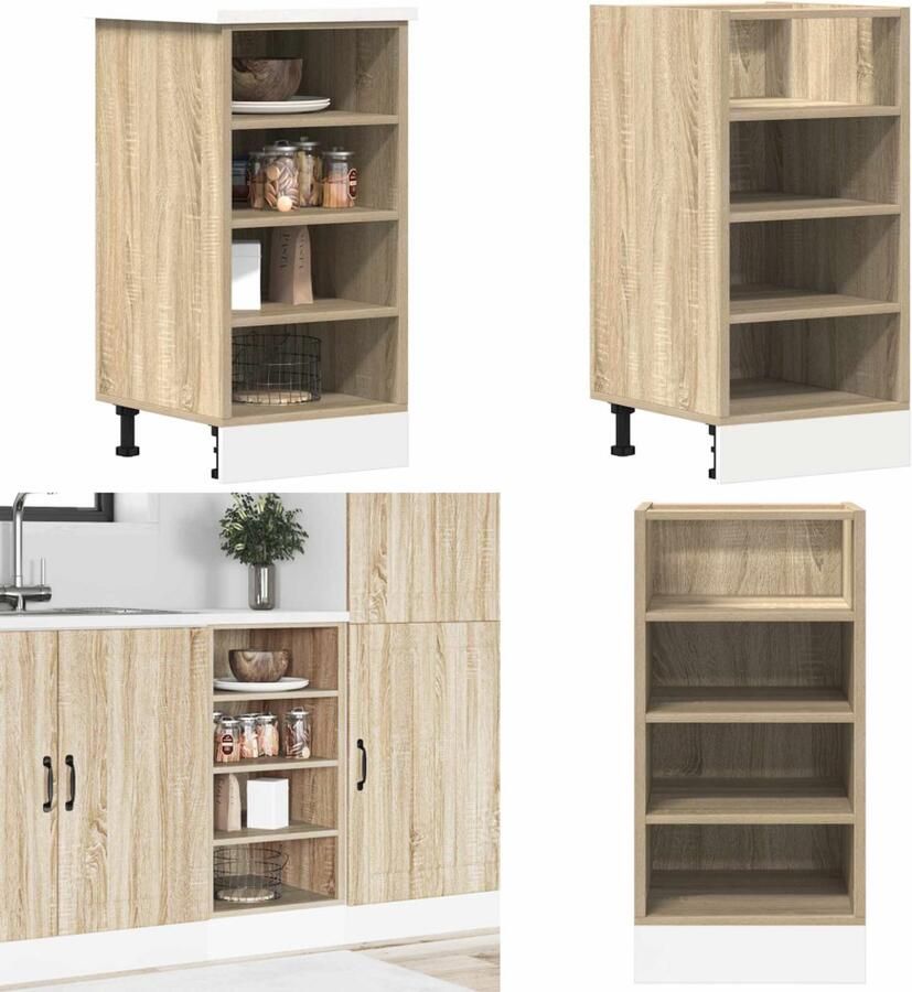 VidaXL Onderkast 40x44 5x81 5 cm bewerkt hout sonoma eikenkleurig Onderkast Onderkasten Keukenkast Keukenblok