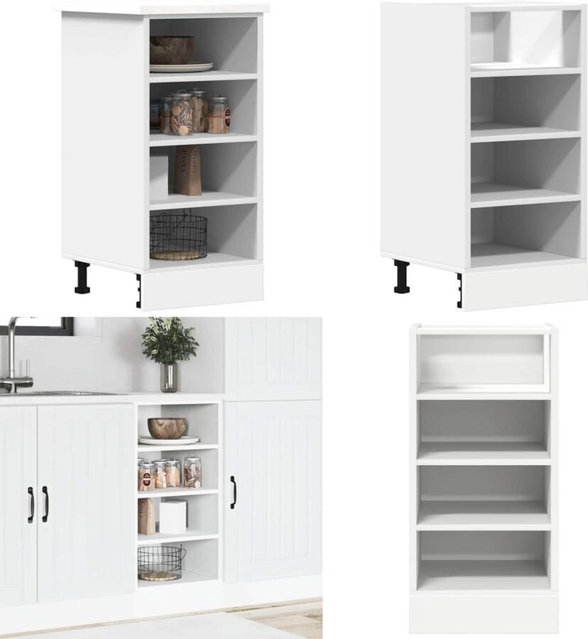 VidaXL Onderkast 40x44 5x81 5 cm bewerkt hout wit Onderkast Onderkasten Keukenkast Keukenblok