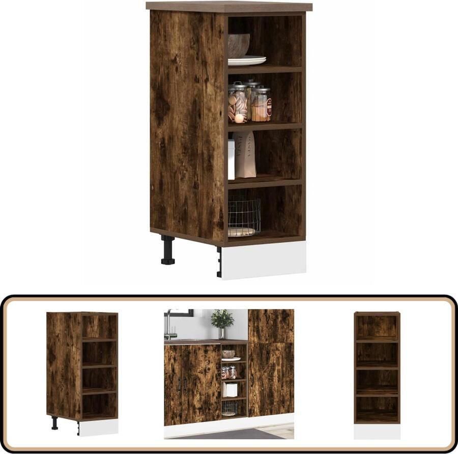 VidaXL Onderkast Bewerkte Hout Gerookt Eiken Keuken Kast Onderkast Houten Kast Opslagoplossing Keuken Organisatie