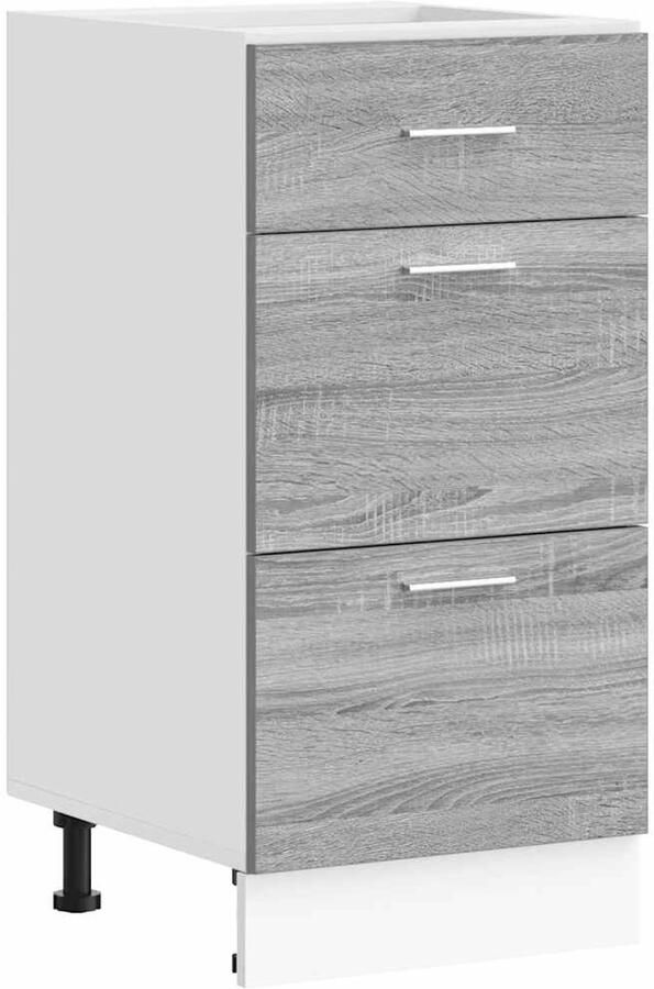 VidaXL Onderkast Lyon 40x46x81 5 cm bewerkt hout grijs sonoma eikenkleurig