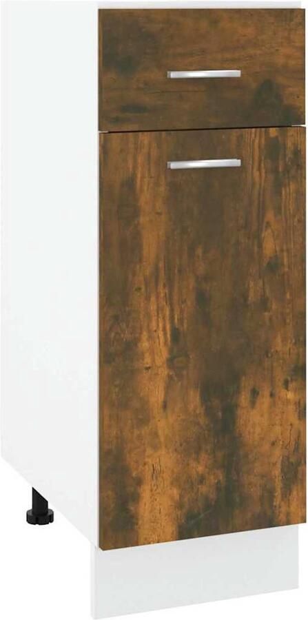 VidaXL Onderkast met lade Lyon 30x46x81 5 cm bewerkt hout gerookt eiken - Foto 3