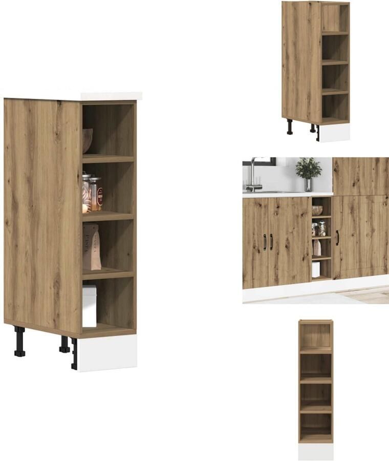 VidaXL Onderkast Onderkasten Keukenkast Keukenblok Onderkast 20x44 5x81 5 cm bewerkt hout artisanaal eikenkleur