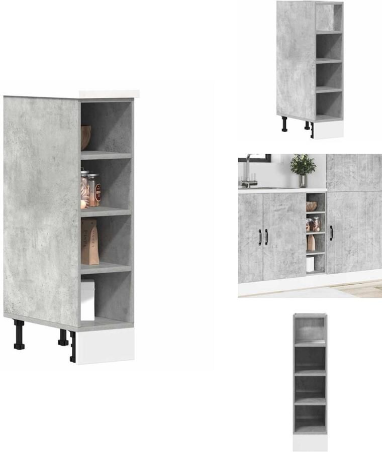 VidaXL Onderkast Onderkasten Keukenkast Keukenblok Onderkast 20x44 5x81 5 cm bewerkt hout betongrijs