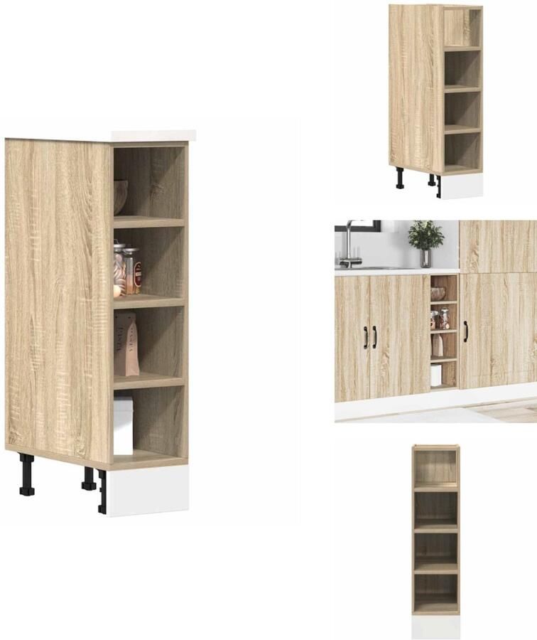 VidaXL Onderkast Onderkasten Keukenkast Keukenblok Onderkast 20x44 5x81 5 cm bewerkt hout sonoma eikenkleurig