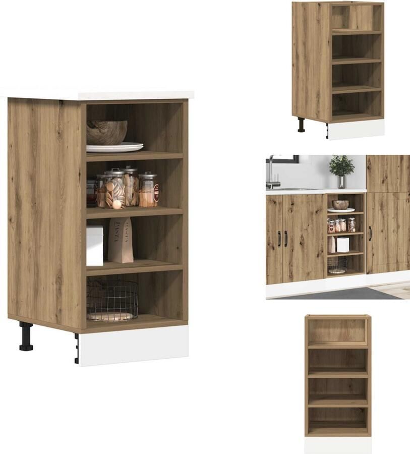 VidaXL Onderkast Onderkasten Keukenkast Keukenblok Onderkast 40x44 5x81 5 cm bewerkt hout artisanaal eikenkleur