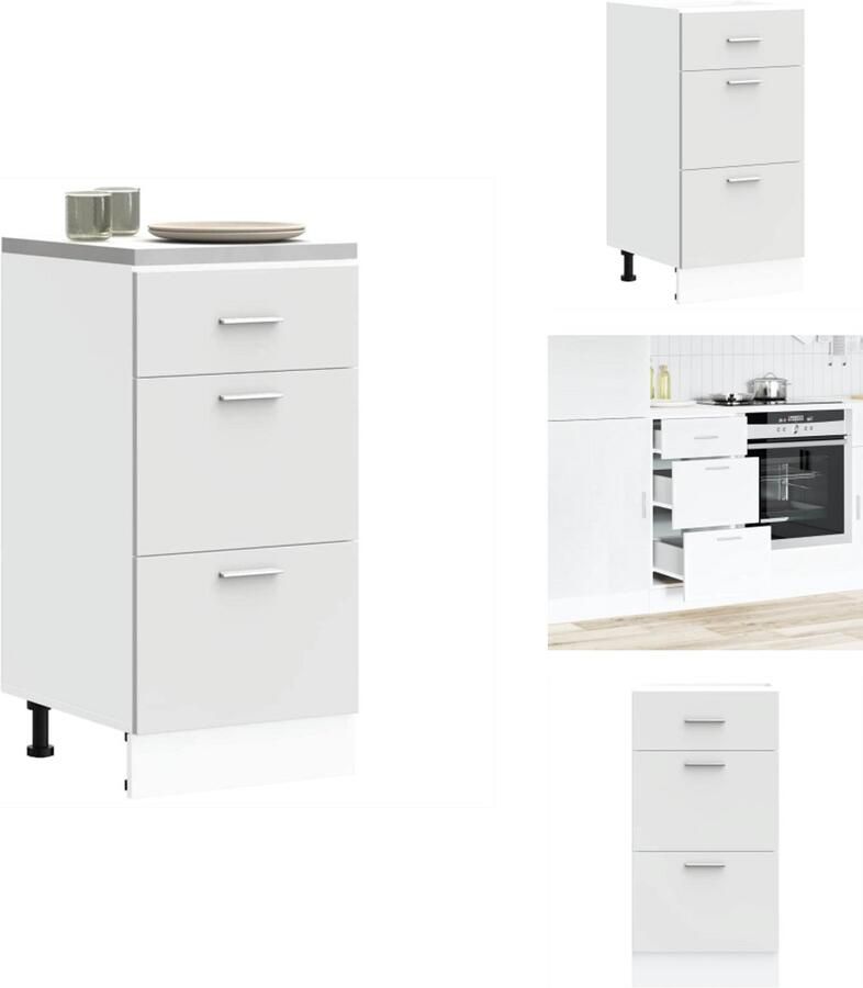 VidaXL Onderkast Onderkasten Keukenkast Keukenblok Onderkast 40x46x81 5 cm bewerkt hout wit