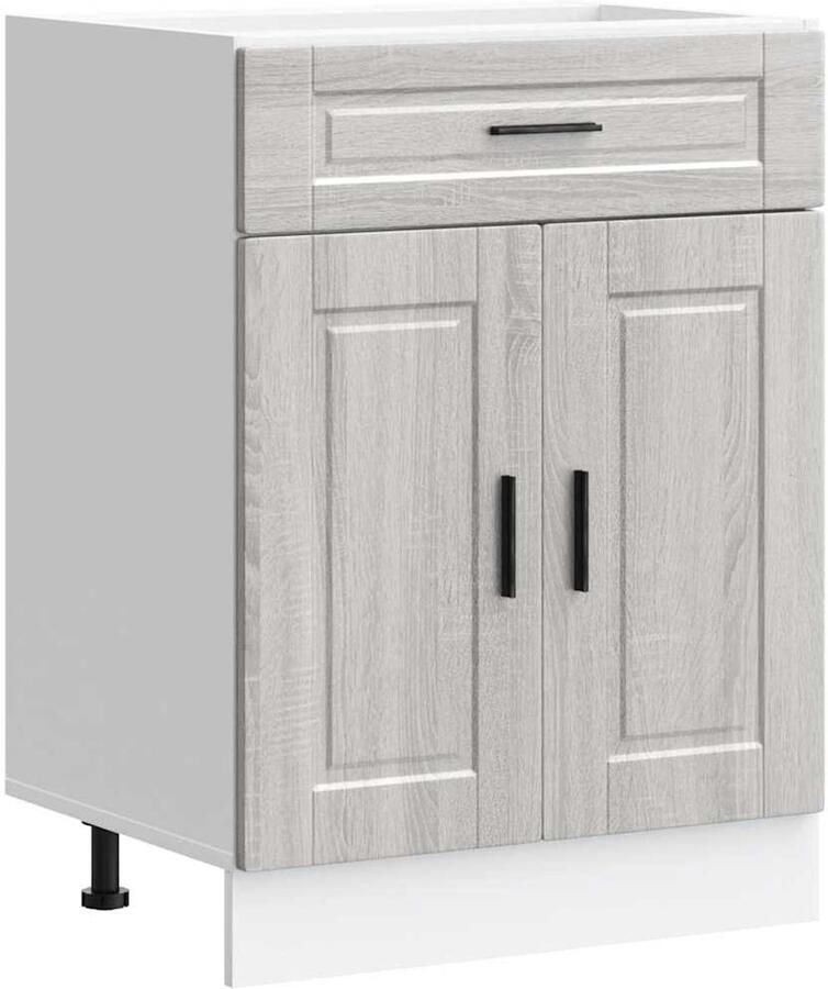 VIDAXL Keuken onderkast "Porto" bewerkt hout grijs sonoma eiken