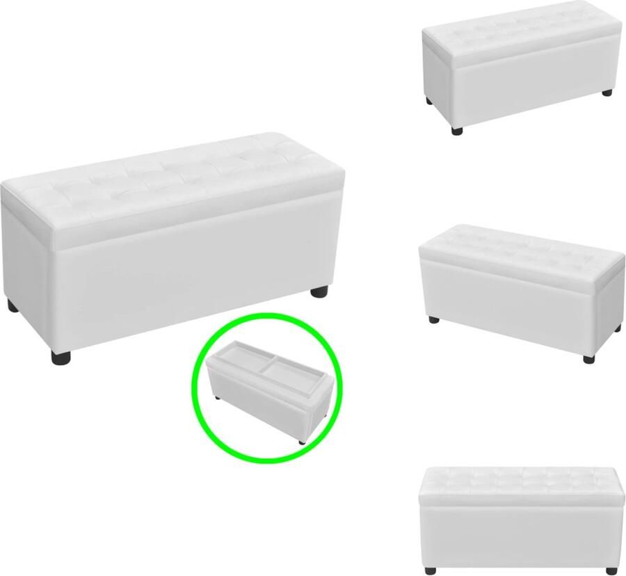 VidaXL Opberg Hocker Opberg Hockers Gang Banken En Poefs Opberghocker kunstleer wit