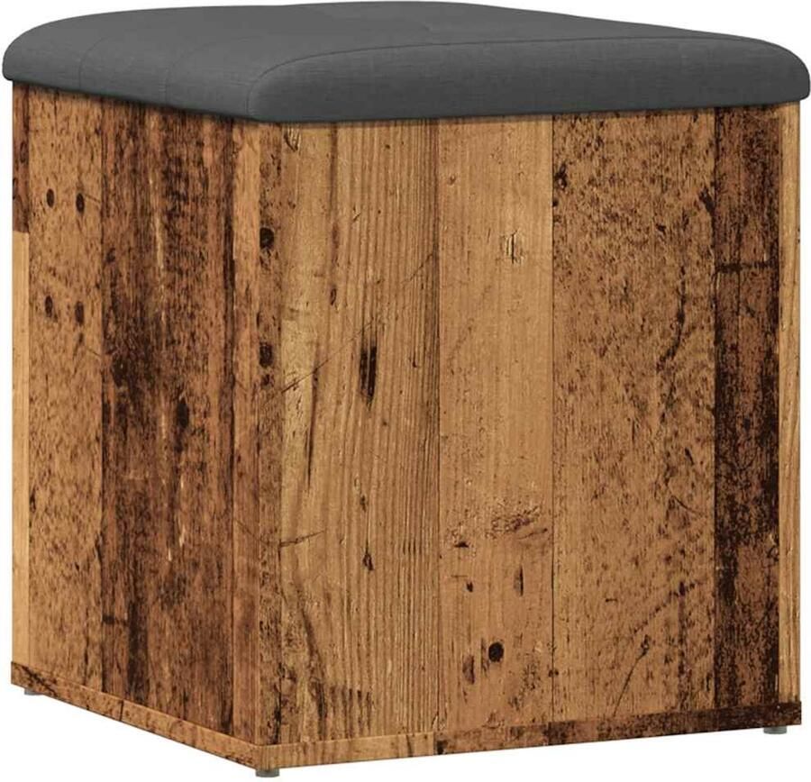 VidaXL Opbergbank 42x42x45 cm bewerkt hout oud houtkleurig