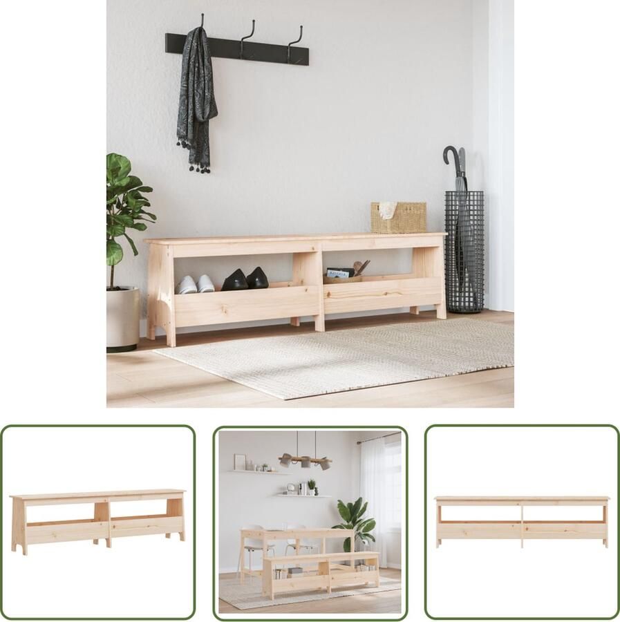 VidaXL Halbankje 160x28x45 cm massief grenenhout Halbank Opbergbank Houten Bank Grenoble Hout Bruine Bank