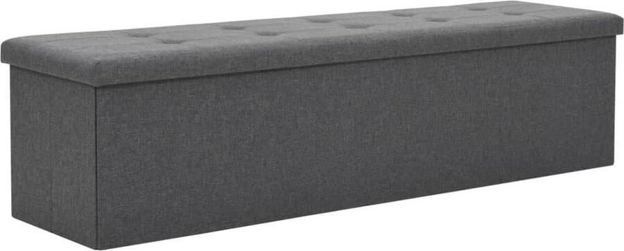 VidaXL Opbergbank inklapbaar 150x38x38 cm kunstlinnen donkergrijs