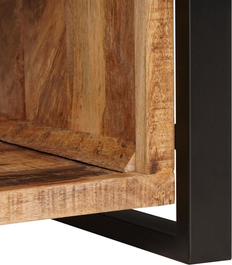 VidaXL Opslagbank met lade Bruin 80 x 35 x 40 cm Massief mangohout - Foto 2