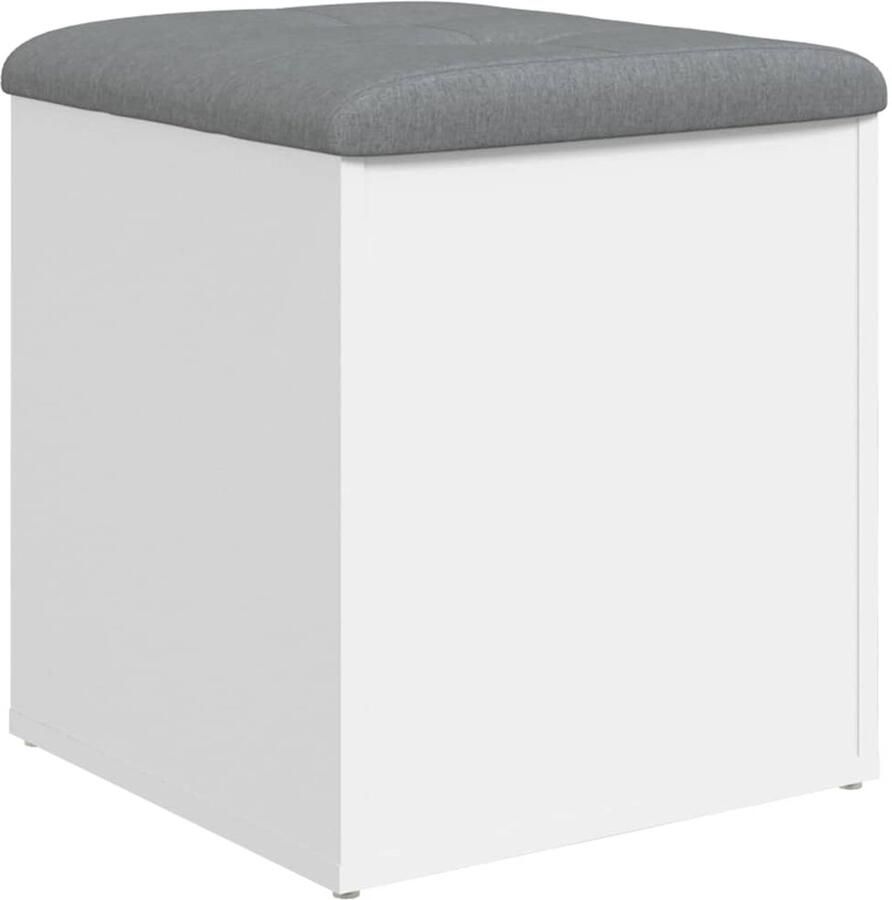 VidaXL -Opbergbankje-42x42x45-cm-bewerkt-hout-wit - Foto 3