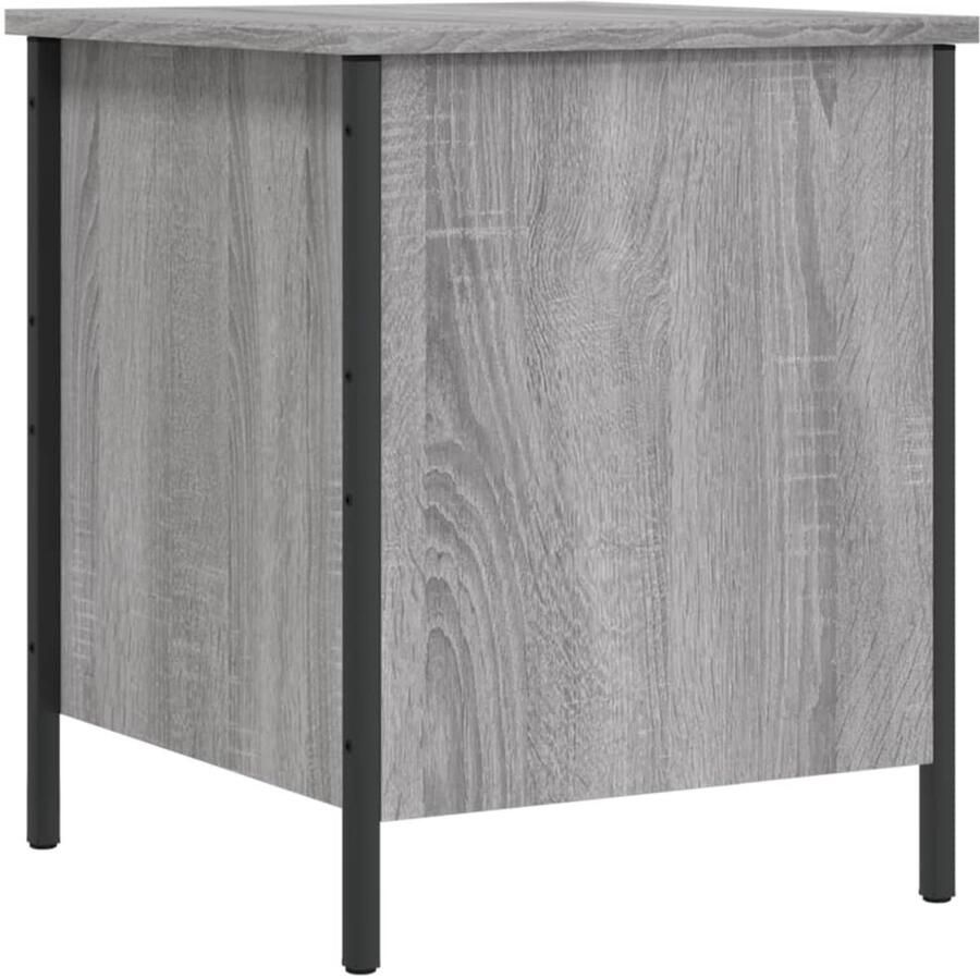 VidaXL Opbergbankje 40x42 5x50 cm bewerkt hout grijs sonoma eikenkleur Opbergbank Grijze Opbergbank Houten Opbergbank Opbergbanken Salontafel