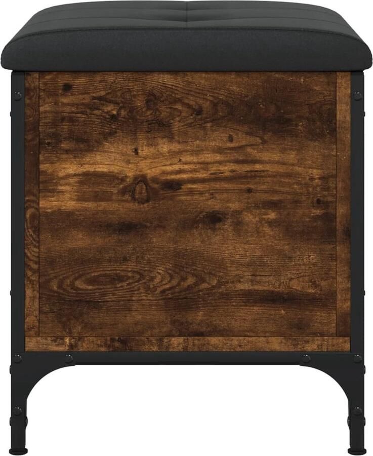 VidaXL -Opbergbankje-42x42x45-cm-bewerkt-hout-gerookt-eikenkleurig - Foto 3