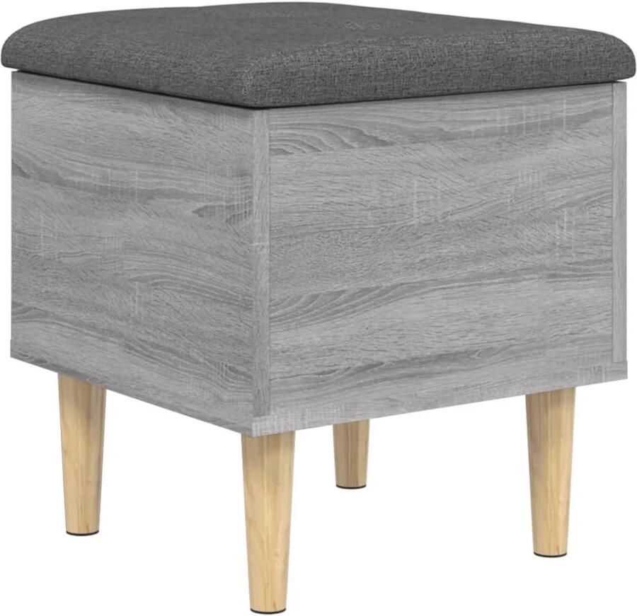 VidaXL Bankstel Opbergbank Opbergbankje 42x42x46 cm bewerkt hout grijs sonoma eikenkleurig Grijze Bank Salontafel Woonkamerinrichting