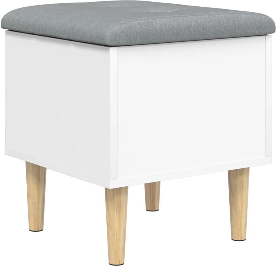 VidaXL Opbergbankje Opbergbankjes Schoenenbankje Halbankje Opbergbankje 42x42x46 cm bewerkt hout wit