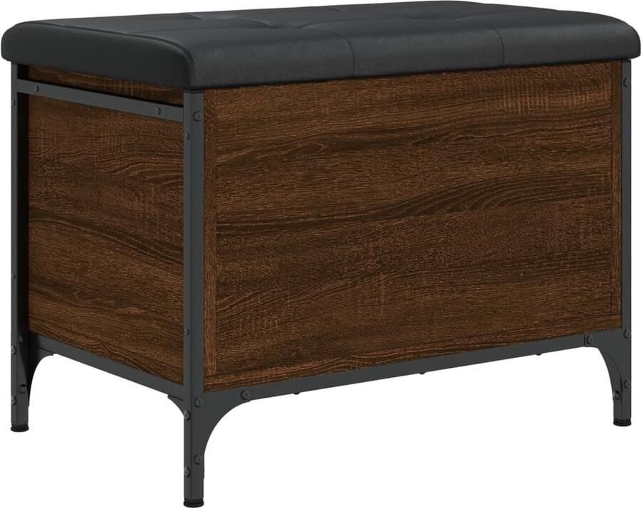 VidaXL -Opbergbankje-62x42x45-cm-bewerkt-hout-bruineikenkleurig - Foto 5