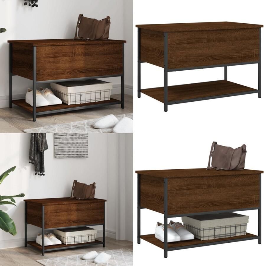 VidaXL -Opbergbankje-70x42 5x47-cm-bewerkt-hout-bruineikenkleurig