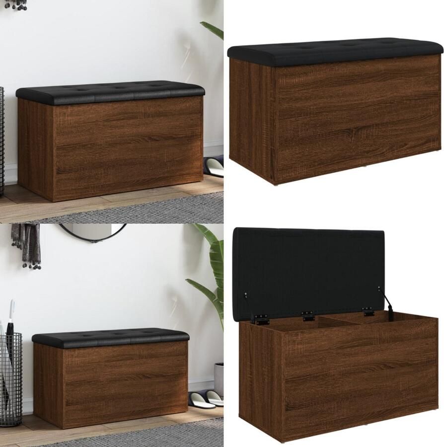VidaXL -Opbergbankje-82x42x45-cm-bewerkt-hout-bruineikenkleurig