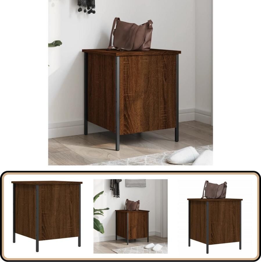 VidaXL Opbergbankje Bruin Eiken 40x42 5x50 cm Opbergbankje Opbergbankjes Halbankje Schoenenbankje